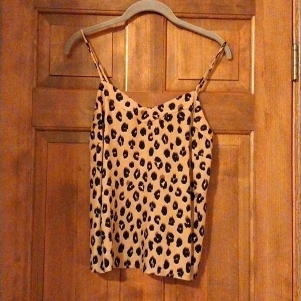 A New Day Women's Size XS Leopard Print Rayon Camisole Top‎ Spaghetti Straps